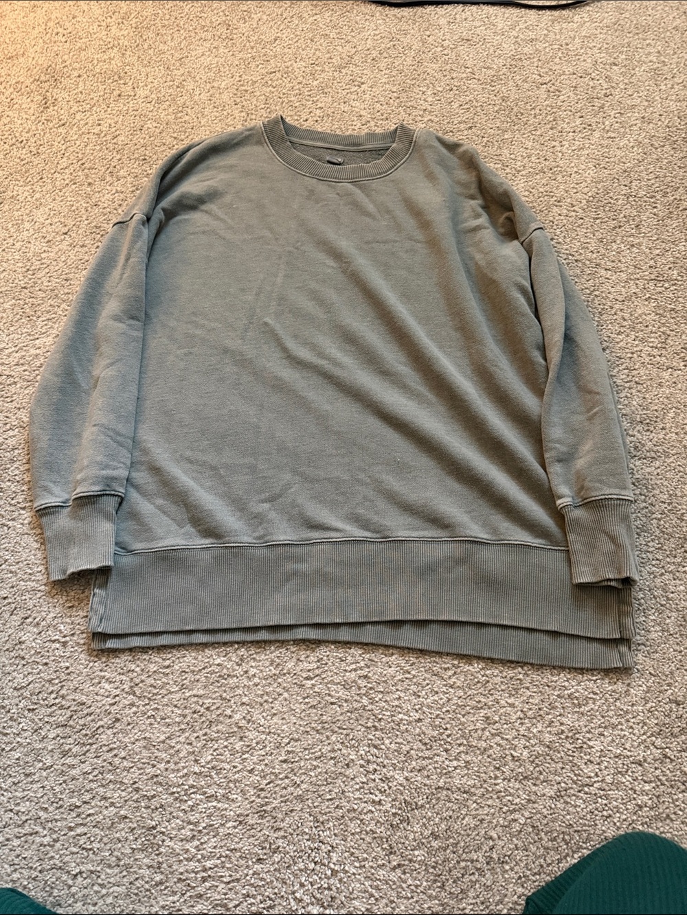 aerie Oversized Crewneck Sweatshirt in Sage